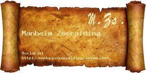 Manheim Zseraldina névjegykártya